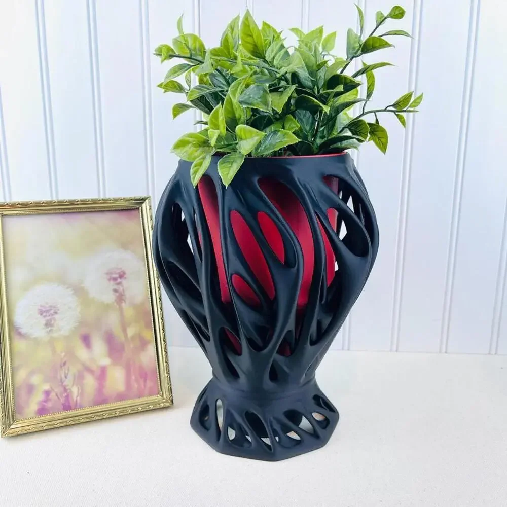 Modern Abstract Planter Pot with Drainage, Mantis Indoor Planter Pot